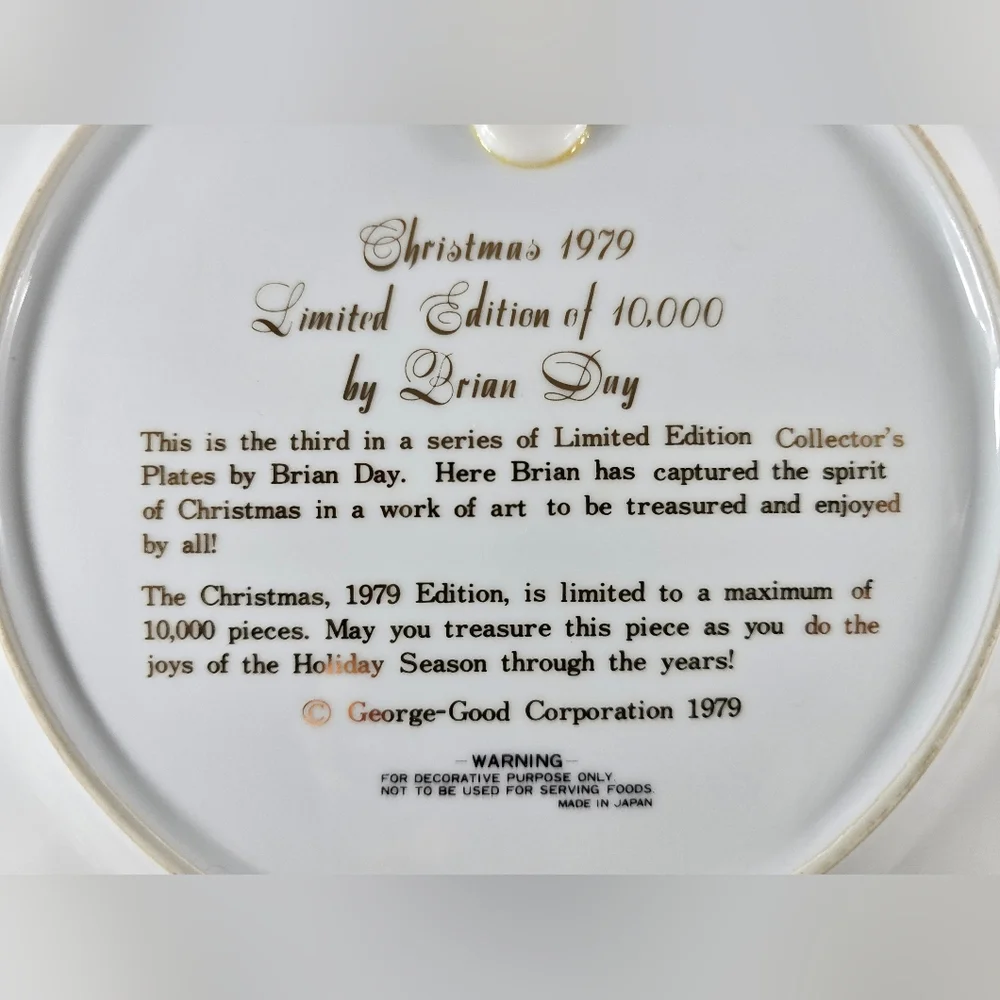 Vintage 1979 Collector's Christmas Plate Brian Day Mrs. Claus #3